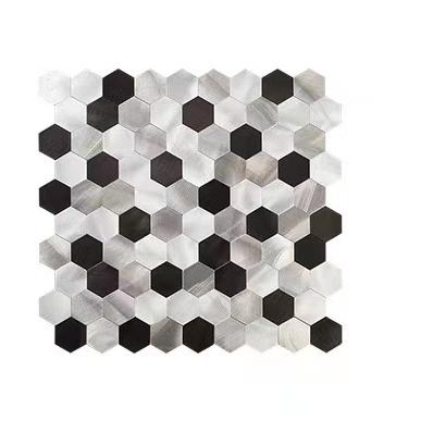 China Modern Black and White Hexagonal Peel and Stick Mosaic Tiles from MosaicTile for sale