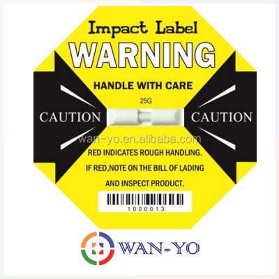 China Waterproof 25G Warning Label / Impact Label Shipping Label Shock Indicator By WAN-Yo for sale