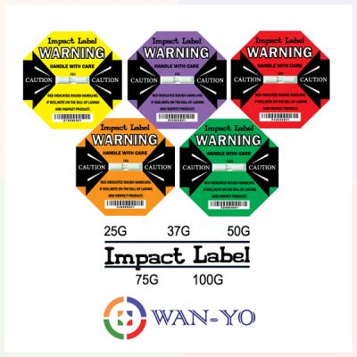 China Barcode Shipping Protection Drop Detection WAN-YO Impact Label for sale