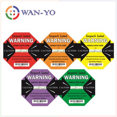 China Barcode Shipping Pad Drop Detection: WAN-Yo Impact Label 25G 37G 50G 75G 100G for sale