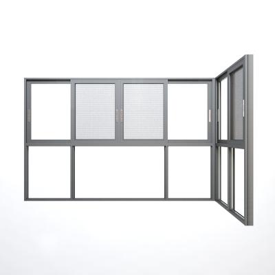 China Newest Hot Sale Modern Take Up Small Aluminum Profile Housing Apartments Residential Sliding Window for sale