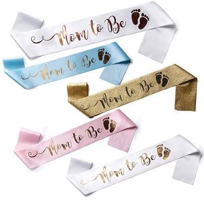 China Satin Mom To Be Sash Baby Shower Satin Sash Kind Reveal Party Mom To Be Ribbon Sash Decorations Favor Gifts Supplies for sale