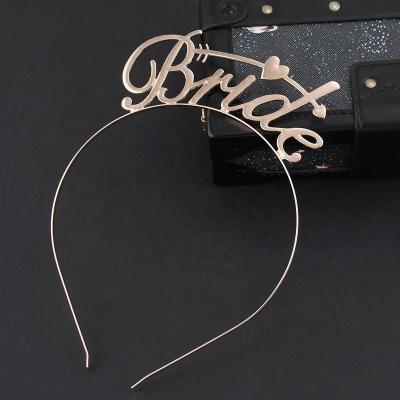 China New Alloy Bride To Be Letter Headband Wedding Alloy Crown Headband And Tiara for sale