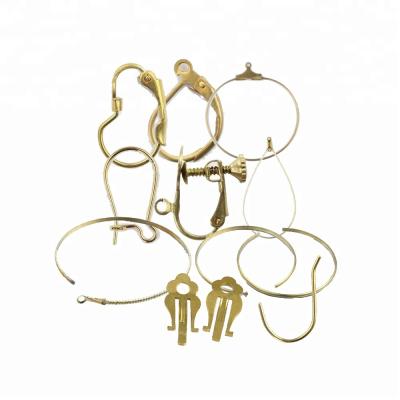 China French Jewelry Brass Earring Clip Hook Earring Components - French Clip Earrings Hooks Accessories Ear Wire Jewelry Findings for sale