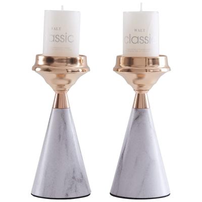 China Home Decoration Decor Candlestick, Luxury Nordic Candle Holders Metal Candlestick Marble Stand for sale