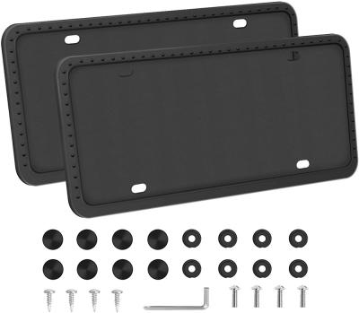 China High Quality License Plate Frame Black Plate Cover Silicone Gray Card Plate Frame Holder for sale