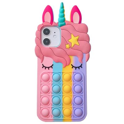 China New Design Cartoon Anti-drop Silicone Unicorn Phone Case For iPhone 11 Soft Silicon 12 13 Max Por for sale