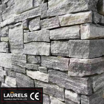 China Eco-friendly Gray Quartz Stone Natural Culture Stone For Wall Cladding And Facada for sale