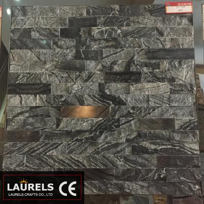 China Eco-friendly Texture Black Stone Culture Stone Natural Marble Stone For Decorative Shower for sale