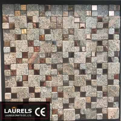 China Parquet Con Acero Mosaico de Piedra Stainless for sale