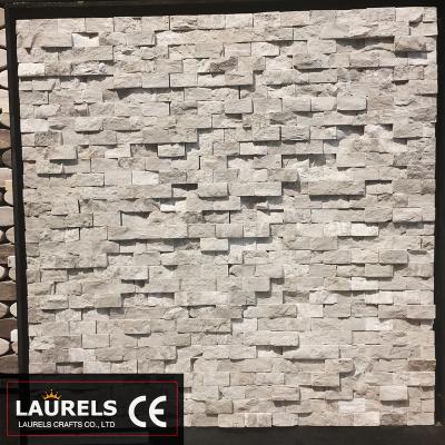 China Parquet 3d Gray Natural Marble Mosaic in the mesh for sale