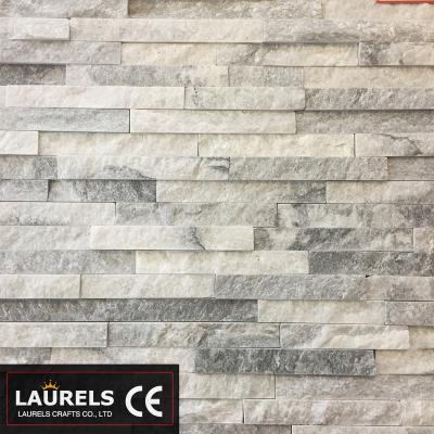 China Eco-Friendly White And Gray Slate Culture Stone Wall Decoration for sale