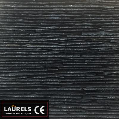 China Eco - Friendly Black Culture Slate Stone Waterfall Wall Decorative For Hotel Lobby Reception for sale