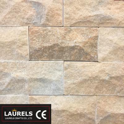 China Eco-friendly Cheap And Natural Chinese Yellow Cultural Stone Wall Stone Slate Tile for sale