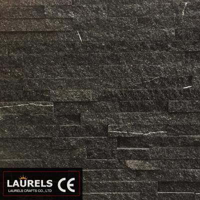 China Hot Selling Eco-friendly Chinese Black Quartz Blate Natural Stone Veneer for sale