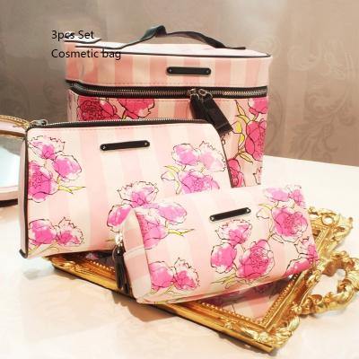 China Durable PU Printing Fashion Large Capacity Storage Waterproof Women's Cosmetic Bag Specially Customized For Women for sale