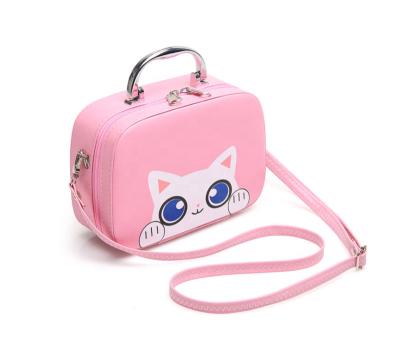 China Newcomer Fashion Kitten Cosmetic Storage Box Small Filter Frame Travel Fashion Cute Cosmetic Portable Wash Bag With Shoulder Strap for sale