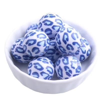 China New Gumball Fahion 20mm Fashion Jewelry Necklace Making Colorful Chunky Acrylic Solid Leopard Print Beads for sale