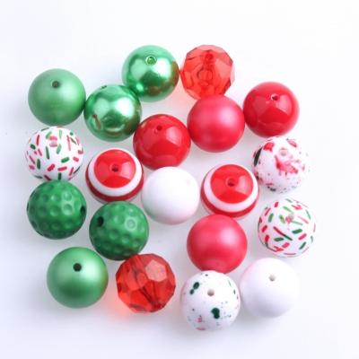 China Custom 100pcs Beads Fashion 20mm Wholesales Colorful Christmas Mix Color New Fashion Beads For Jewelry Making Acrylic Chunky Beads for sale