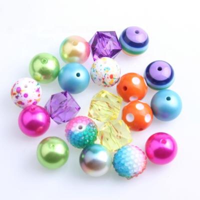 China Custom 100pcs Fashion 20mm Wholesales Colorful Mix Rainbow Color New Fashion Beads For Jewelry Making Acrylic Chunky Beads for sale