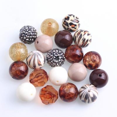 China Custom 100pcs Fashion 20mm Beads Wholesales Colorful Mix Color Leopard Fashion New New For Jewelry Making Chunky Beads Acrylic for sale