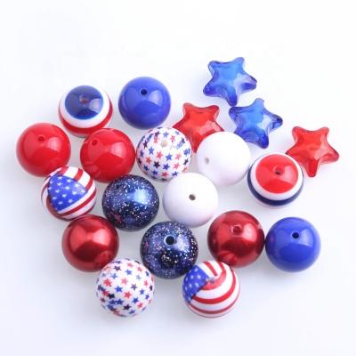 China Fashion Mix Red Color Blue Wholesales Colorful New Fashion 20mm 100pcs New Custom Beads For Jewelry Making Acrylic Chunky Beads for sale