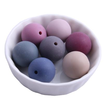 China Fashion Autumn Color Mix Bulk New Fashion Loose Round Jewelry Making Beads For Kids Necklace Frost Acrylic Solid Beads for sale