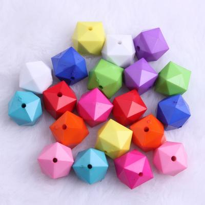 China Fashion New Fashion Colorful Loose Loose Round 20mm 100pcs Gumball Acrylic Solid Ice Cube Beads For Jewelry Making Wholesales for sale