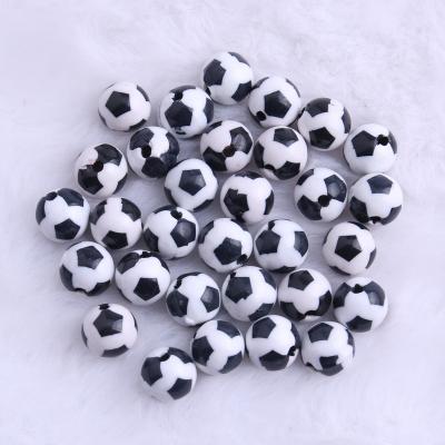 China New Fashion Colorful Loose Loose Fashion Around 12mm Football Acrylic Beads For Wholesales Jewelry Making for sale