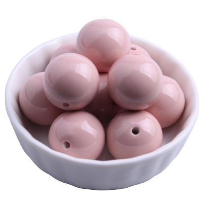 China 100pcs Large Fashion Colorful Pink Color Loose Round Acrylic Beads 20mm for sale