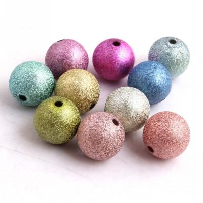 China New Fashion Wholesale Colorful Acrylic Round Beads For Jewelry Making For Shinny Chunky Wrinkle Beads for sale