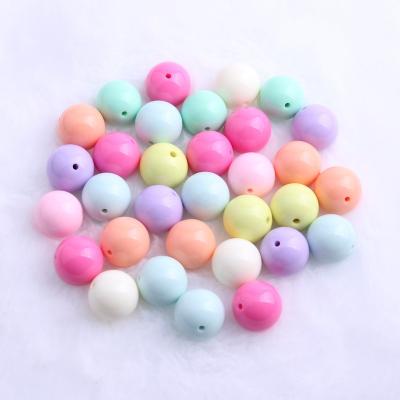 China Acrylic Wholesales Loose Pastel Color Chunky Necklace Jewelry Beaded Making Jewelry Acrylic Plastic Solid Beads for sale