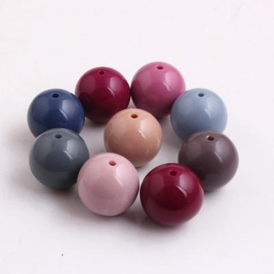 China Acrylic Wholesales Tuse Solid Plastic Loose Acrylic Jewelry Beads For Making Chunky Necklace Jewelry Beaded for sale