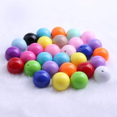 China 100pcs Acrylic Wholesales Solid Plastic Loose Acrylic Jewelry Beads For Chunky Necklace Jewelry Beaded Making 20mm for sale