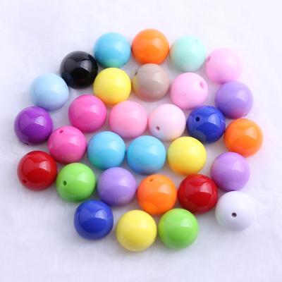 China Fashion 100pcs Colorful 20mm Wholesale Solid Plastic Loose Acrylic Jewelry Beads For Making Chunky Necklace Jewelry Beaded for sale