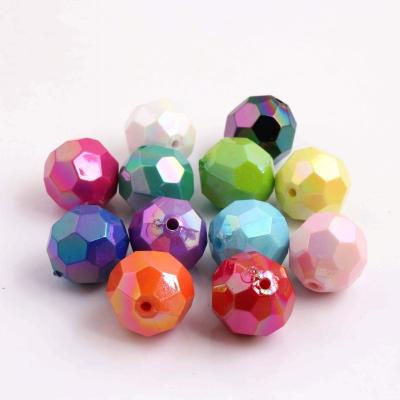 China Wholesale Fashion Colorful Solid Faceted AB Color Fashion New Chunky Beads For Jewelry Making Shinny Acrylic Beads for sale