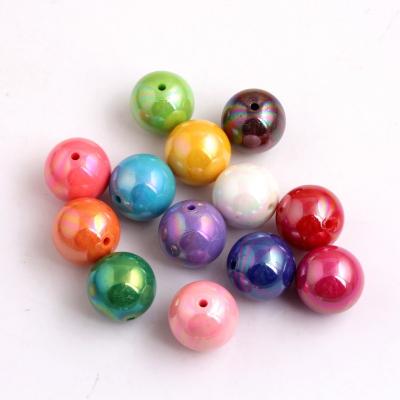 China Fashion Beading Supplier Wholesale Colored Solid Color Fashion ab New Chunky Beads For Jewelry Making Shinny Acrylic Beads for sale