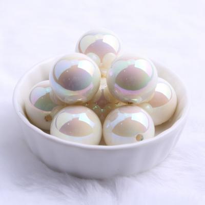 China Wholesale fashion 20mm fashion than new Chunky Beads for necklace jewelry making Shinny the acrylic imitation pearl round ab bead for sale