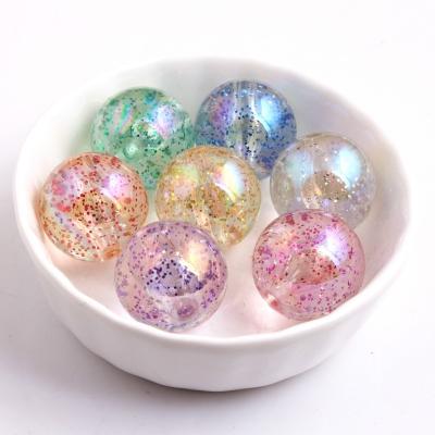 China Fashion Beading Supplier Chunky Acrylic Glitter Beads Wholesale for Jewelry Making Shinny Fashion Beads for sale