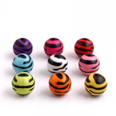 China New Fashion Wholesale Fashion Zebra Acrylic Beads For Jewelry Making Chunky Beads for sale