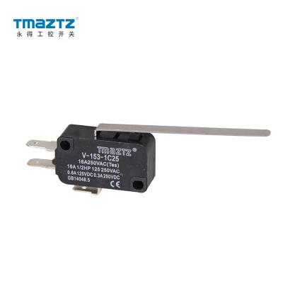 China Long Lever Type Micro Switch V-163-1C25 /V Series Micro Switch t125 5e4 V-153-1c25 for sale