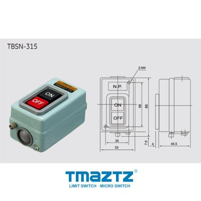 China TBSN-315/15A Power Push Button Switch Industrial On-Off Switch/High Quality Metal Shell Tend Like Switch TBSN-315 for sale