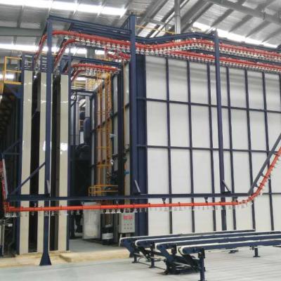 China Factory 1500 Tons Monthly Capacity Vertical Powder Painting Booth Electrostatic Oven Line for sale