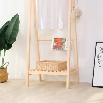 China Portable custom logo bedroom furniture clothing free hanger display wood coat rack shelf for hotel for sale