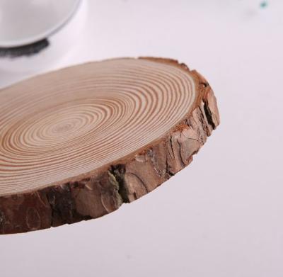 China Europe Log Tree Log Disc Lumber Slices Branch Button Coaster With Bark for sale