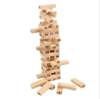 China DIY Practice Wooden Simulation Toy Kids Solid Wooden Educational Toy for Children Building Blocks Digital Natural Wooden Tower for sale