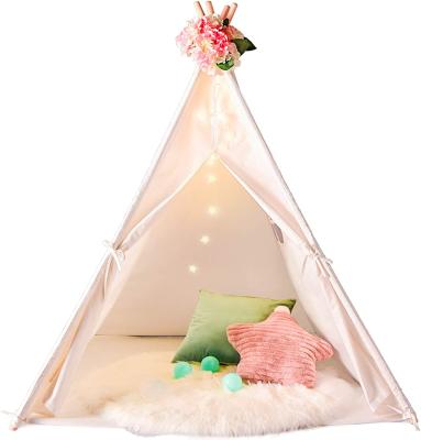 China Straight Bracing Type Teepee Tent For Kids Play Tent For Girls And Boys Big Toys For Children Raw White Color for sale