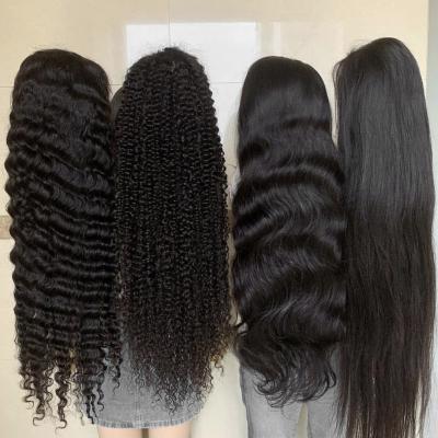 China Cheap Wholesale Deep Wave Virgin Human Hair Hd Full Lace Natural Human Hair Deep Wave Lace Front Wig Indian Raw Cheap Deep Wave Wig for sale