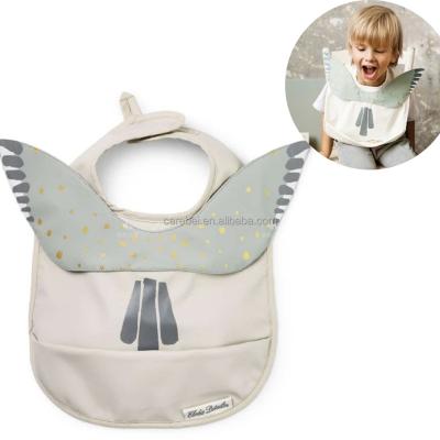 China Fashion Baby Washable Watercolor Flares Baby Bibs/Kids Cute Ruffle Collar Bibs With Pocket Coin Anti Dirt Aprons for sale