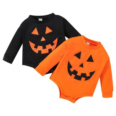 China Pumpkin Classic Clothing Long Sleeve Baby Rompers Halloween Costume Unisex Infant Jumpsuit 0-18M In Stock for sale